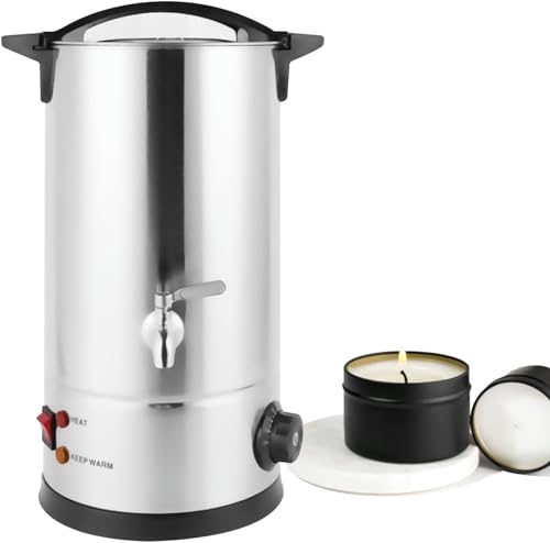 RUGPDA Elektrischer Kerzenschmelztopf, 8 l/10 l/12 l/15 l, Kerzenmacher Schmelzgerät, elektrischer Antihaft-Kerzenschmelzer, Edelstahl, komplettes DIY-Kerzen-Set für Kerzenherstellung, 8 l von RUGPDA