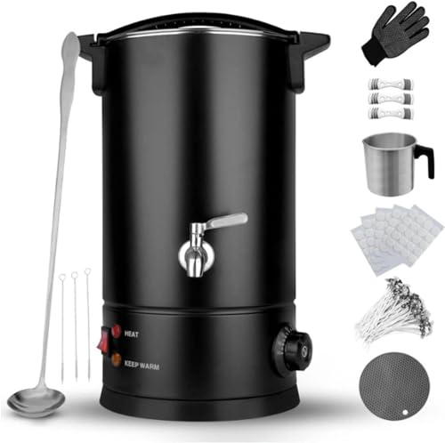 RUGPDA Kerzenschmelzer, 8 l/10 l/12 l/15 l, antihaftbeschichteter elektrischer Topf, Edelstahl, komplettes Kerzenherstellungs-Set für Kerzen, 8 l von RUGPDA