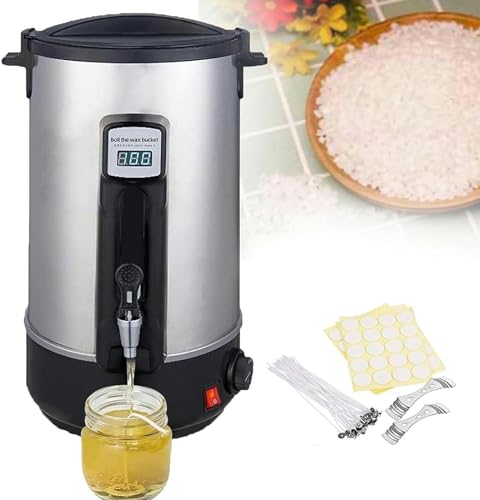 RUGPDA Wachsschmelzgerät für Kerzenherstellung, Multifunktionaler Wachsschmelztopf, Wachsherstellungsset für Erwachsene, Anfänger, Temperaturkontrolle von 30 bis 110 °C, 8 l von RUGPDA