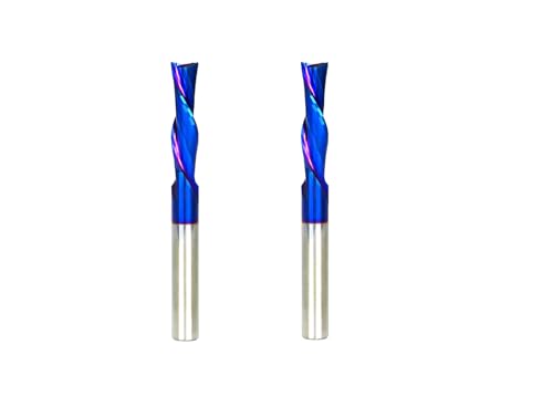CNC-Fräser-Bits, Vollhartmetall, SupeRun-beschichtet, Spiralgewinde, 6,35 mm Schaft, 6,35 mm Schnittdurchmesser, D2130BC, 2 Stück von RUHIWORKER FOR INDUSTRIAL USE ONLY