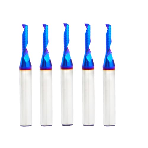 RUHIWORKER UO220 O-Nut-Spiralfräser, 1/4-Zoll-Schaft mit Beschichtung, Acryl, CNC-Fräser, 0,3 cm Schnittdurchmesser, 5 Stück von RUHIWORKER FOR INDUSTRIAL USE ONLY