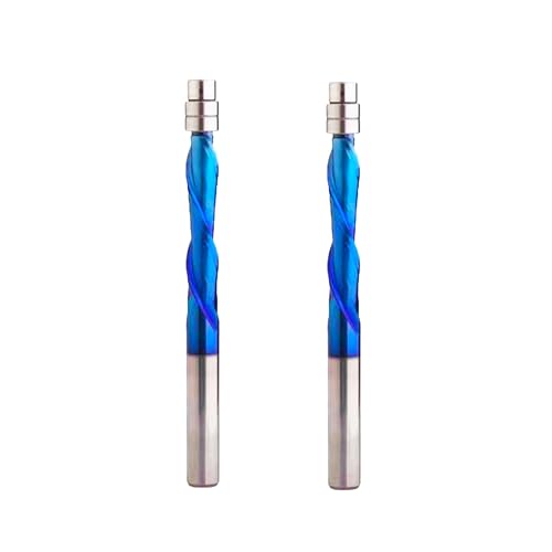 Ruhi DF2130 Spiralfräsen-Bits, CNC-Frässtifte, 1/4-Zoll-Schaft, 0,64 x 3,8 x 0,6 x 3,6 cm, mit Nanobeschichtung, 2 Stück von RUHIWORKER FOR INDUSTRIAL USE ONLY