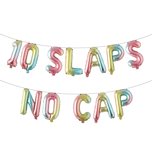 10 mehrfarbige Ballon-Banner ohne Kappe, Partyzubehör zum 10. Geburtstag, Ideen, Geschenke und Dekorationen (10 Klappen ohne Kappe, Regenbogen) von RUIANSI