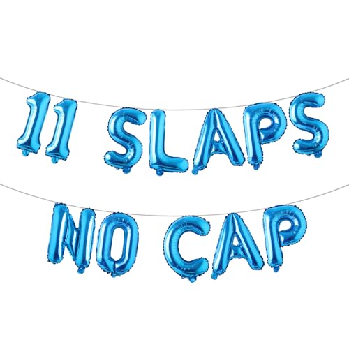 11 mehrfarbige Ballon-Banner "Slaps" ohne Kappe, Partyzubehör zum 11. Geburtstag, Ideen, Geschenke und Dekorationen (11 Klappen ohne Kappe) Blau von RUIANSI