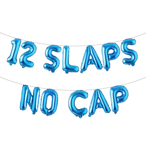 12 mehrfarbige Ballon-Banner ohne Kappe, Partyzubehör zum 12. Geburtstag, Ideen, Geschenke und Dekorationen (12 Klappen ohne Kappe) Blau von RUIANSI