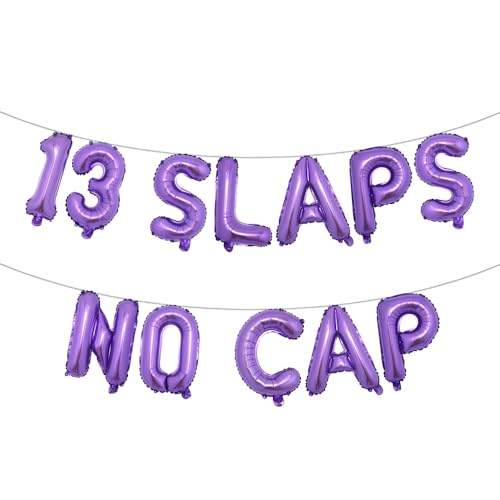 13 bunte Ballonbanner ohne Kappe, Partyzubehör zum 13. Geburtstag, Ideen, Geschenke und Dekorationen (13 Klappen ohne Kappe) Violett von RUIANSI
