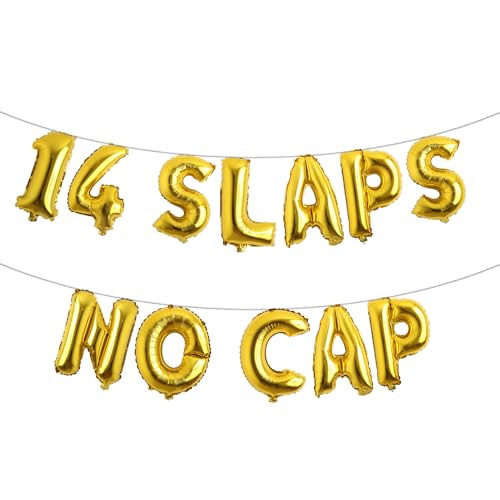 14 mehrfarbige Ballon-Banner ohne Kappe, Partyzubehör zum 14. Geburtstag, Ideen, Geschenke und Dekorationen (14 Klappen ohne Kappe) Gold von RUIANSI