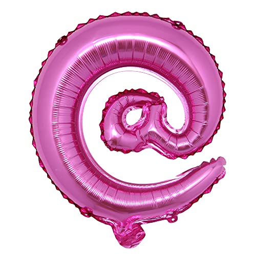 40,6 cm mehrfarbiges Alphabet-Buchstabensymbol & @ # Luftballons aus Aluminium zum Aufhängen, Folienballon, Hochzeit, Geburtstag, Party, Dekoration, Banner, Luft-Mylar-Luftballons (40,6 cm @ Rosarot) von RUIANSI