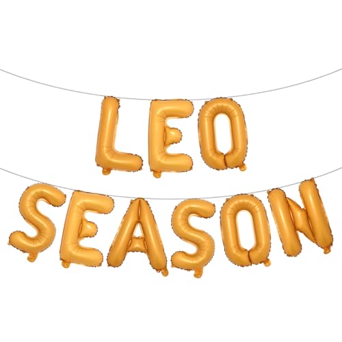 Ballon-Banner mit Löwe, Juli August, Sternzeichen-Geburtstagsbanner, Sternzeichen Löwe, große Löwe, Energie, Horoskop, Astrologie, Geburtstagsparty-Dekorationen, mehrfarbig, 40,6 cm (Leo Season von RUIANSI