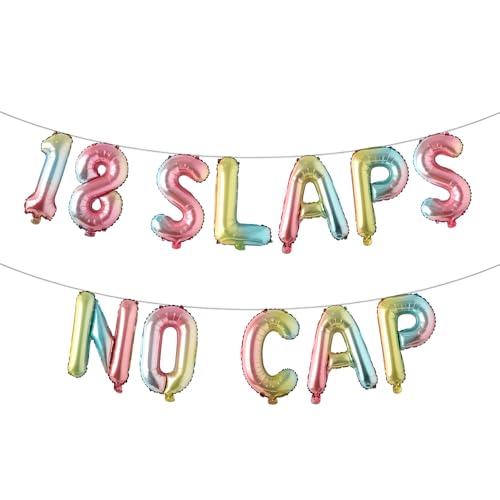 Ballonbanner mit 18 Slaps ohne Kappe, mehrfarbig, Partyzubehör zum 18. Geburtstag, Ideen, Geschenke und Dekorationen (18 Klappen ohne Kappe, Regenbogen) von RUIANSI