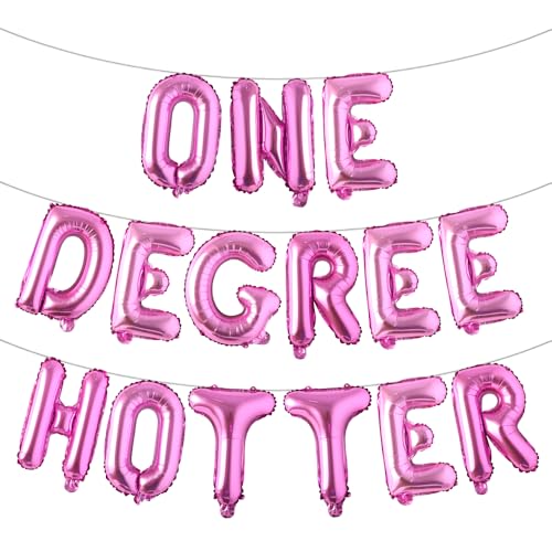 Buchstabenballons – One Degree-Hot 40,6 cm Alphabet-Buchstaben, Folienballon, Abschluss, Party, Banner, College-Zeremonie, Fotoshooting-Hintergrund (One Dege, Hot Rose Red) von RUIANSI