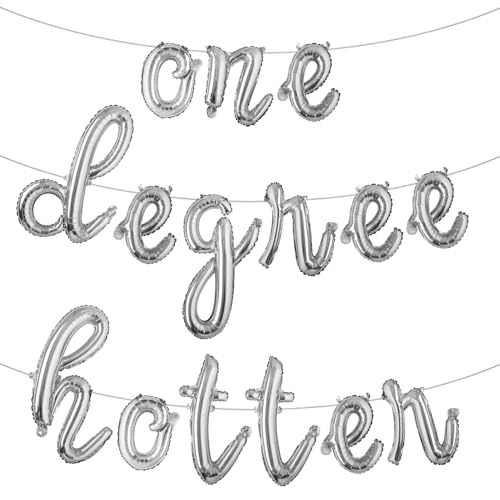 Buchstabenballons – One Degree-Hot 40,6 cm Alphabet-Buchstaben, Folienballon aus Mylar-Folie, Abschlussfeier, Party-Banner, College-Zeremonie, Fotoshooting-Hintergrund (L One Dege, Hot Silver) von RUIANSI