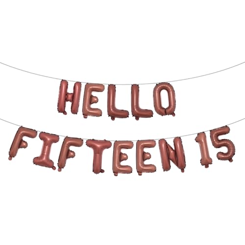 Dekoration zum 15. Geburtstag für Mädchen, 15. Geburtstag, Hello Fifteen Geburtstag, Partyzubehör, Nummer 15, Luftballons für 15 Jahre, Geburtstagsparty-Set für ihr Mädchen (HELLO FIFTEEN 15 Dekoration zum 15. Geburtstag für Mädchen, 15. Geburtstag, Hello Fifteen Geburtstag, Partyzubehör, Nummer 15, Luftballons für 15 Jahre, Geburtstagsparty-Set für ihr Mädchen (HELLO FIFTEEN 15 von RUIANSI
