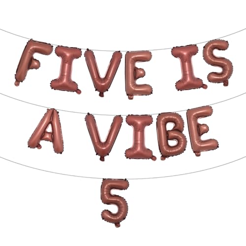 Five is a Vibe 5. Geburtstag Dekorationen Groovy Folienballons für 60er 70er Jahre Retro Hippie Party Supplies Groovy Party Favors (Five is a Vibe 5 Schokolade) von RUIANSI