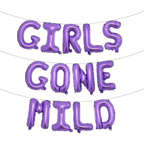 Girls Gone Mild Buchstabenballon – Junggesellinnenabschied-Dekorationen, Mädchen-Ballon-Dekorationen, Übernachtungen, Junggesellinnenabschied, Fotohintergrund (Girls Gone Mold Purple) von RUIANSI