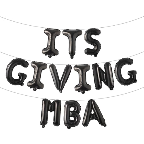 It's Giving MBA Ballonbanner, Happy Master Degree, Congrats Grade MBA Graduate, 2025 Master Graduation Party Dekorationen Supplies (ITS GIVING MBA Schwarz) von RUIANSI