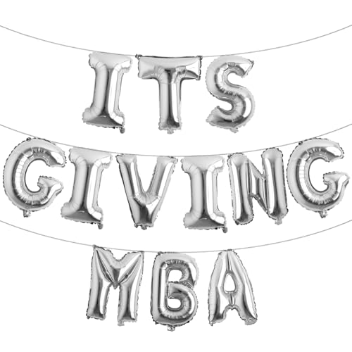 It's Giving MBA Ballonbanner, Happy Master Degree, Congrats Grade MBA Graduate, 2025 Master Graduation Party Dekorationen Supplies (ITS GIVING MBA Silber) von RUIANSI