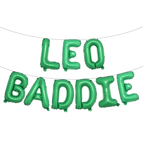 Leo Baddie Ballonbanner, große Löwe, Energie-/Löwe-Saison-Schild, 12 Sternbilder, Sternzeichen, Löwe-Thema, Geburtstagsparty-Dekorationen für Jungen und Mädchen, mehrfarbig (Leo Baddie Grün) von RUIANSI