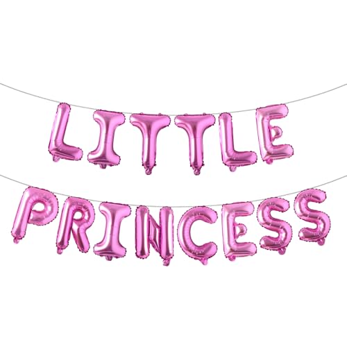 Little Princess Babyparty-Dekoration – Willkommens-Prinzessinnen-Ballon-Banner, Geschlechtsoffenbarung & Mädchengeburtstagsparty-Zubehör für Geburtstag & Kinderparty (Kleine Prinzessin, Rosenrot) von RUIANSI
