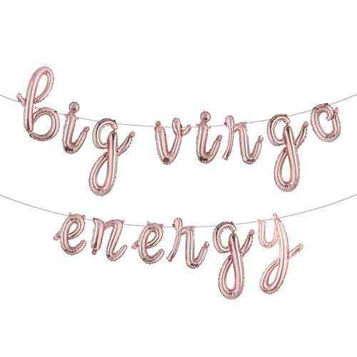 Luftballon-Banner "Big Virgo", August September, Geburtstagsbanner mit 12 Sternzeichen, Geburtstagsparty, Dekoration, mehrfarbig, (L Big Virgo Energy, Roségold) von RUIANSI