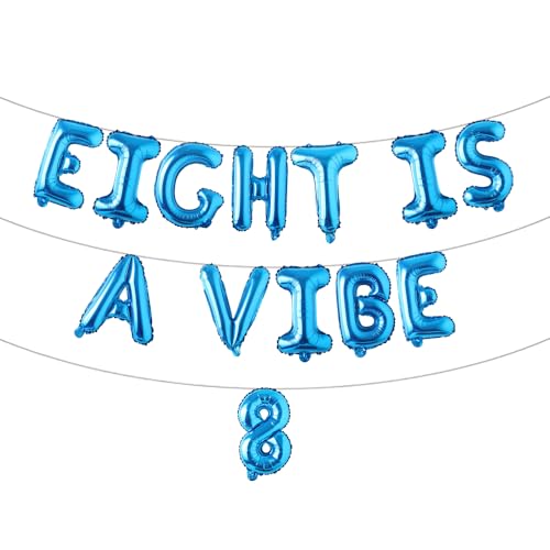 Luftballon-Set zum 8. Geburtstag, 40,6 cm, mehrfarbige Buchstabenballons, 8 Dekorationen, lustige Hippie-Ballons zum 8. Geburtstag, 8 Stück, Blau Luftballon-Set zum 8. Geburtstag, 40,6 cm, mehrfarbige Buchstabenballons, 8 Dekorationen, lustige Hippie-Ballons zum 8. Geburtstag, 8 Stück, Blau von RUIANSI