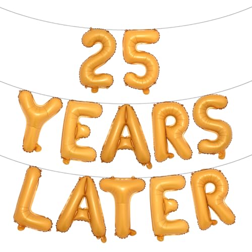 Luftballons "25 Years Later", mehrfarbig, 40,6 cm, Alphabet-Buchstaben, Party-Dekorationen, Luftballons, Partybanner zum 25. Jahrestag (25 Jahre später), Orange von RUIANSI