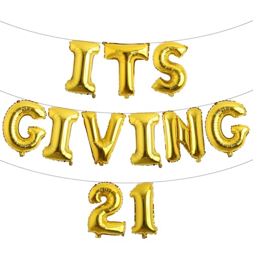 Luftballons zum 21. Geburtstag, Dekoration für 21. Geburtstag, Dekoration, Buchstaben, Partyzubehör (21 Gold) von RUIANSI