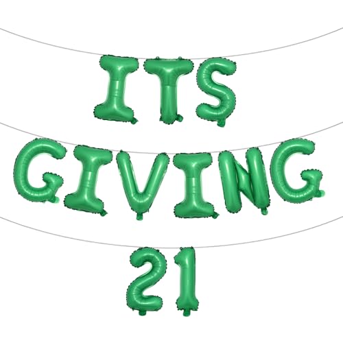 Luftballons zum 21. Geburtstag, Dekoration für 21. Geburtstag, Dekoration, Buchstaben, Partyzubehör (21 grün) von RUIANSI