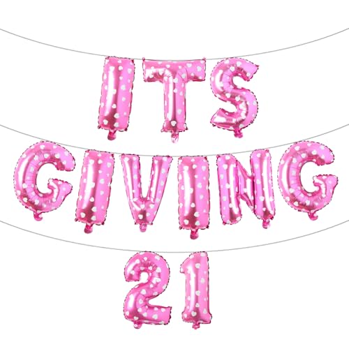 Luftballons zum 21. Geburtstag, Party-Ballons, 21. Geburtstag, Dekoration, Buchstaben, Partyzubehör (21 rosa Herzen) von RUIANSI