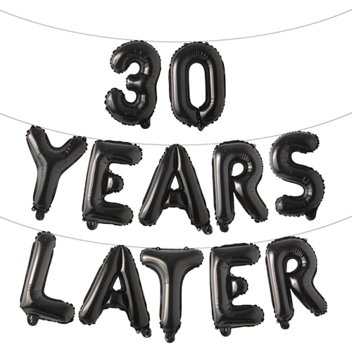 Mehrfarbige Buchstabenballons mit Aufschrift "30 Years Later", 40,6 cm, Folienbuchstaben, Dekorationen, Partydekoration, Buchstabenballons, Partyzubehör, 30 Jahre später, Schwarz Mehrfarbige Buchstabenballons mit Aufschrift "30 Years Later", 40,6 cm, Folienbuchstaben, Dekorationen, Partydekoration, Buchstabenballons, Partyzubehör, 30 Jahre später, Schwarz von RUIANSI