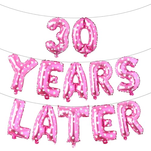 Mehrfarbige Buchstabenballons mit Aufschrift "30 Years Later", 40,6 cm, Folienbuchstaben, Dekorationen, Partydekoration, Buchstabenballons, Partyzubehör, 30 Jahre später, rosa Herzen Mehrfarbige Buchstabenballons mit Aufschrift "30 Years Later", 40,6 cm, Folienbuchstaben, Dekorationen, Partydekoration, Buchstabenballons, Partyzubehör, 30 Jahre später, rosa Herzen von RUIANSI