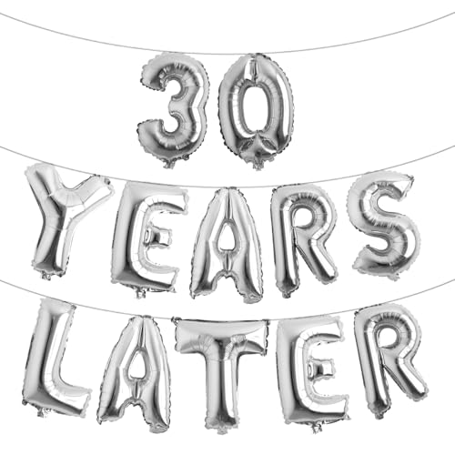 Mehrfarbige Buchstabenballons mit Aufschrift "30 Years Later", 40,6 cm, Partydekoration, Partydekoration, Partyzubehör, Silberfarben Mehrfarbige Buchstabenballons mit Aufschrift "30 Years Later", 40,6 cm, Partydekoration, Partydekoration, Partyzubehör, Silberfarben von RUIANSI