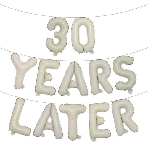 Mehrfarbige Buchstabenballons mit Aufschrift "30 Years Later", 40,6 cm, Partydekoration, Partydekoration, Partyzubehör, cremefarben Mehrfarbige Buchstabenballons mit Aufschrift "30 Years Later", 40,6 cm, Partydekoration, Partydekoration, Partyzubehör, cremefarben von RUIANSI