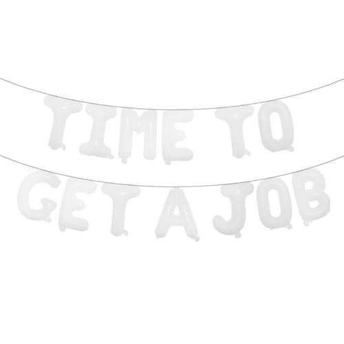 Mehrfarbiges Ballon-Banner mit Aufschrift "Time To Get A Job", für College- und High-School-Party-Dekoration, Gastgeschenke und Zubehör (Zeit für einen Job) von RUIANSI