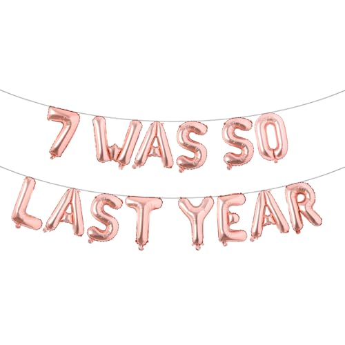 Mehrfarbiges Ballon-Banner zum 8. Geburtstag, Party-Dekoration, Zubehör und Gastgeschenke, Dekoration zum 8. Hochzeitstag (7 war so letztes Jahr, Roségold) von RUIANSI
