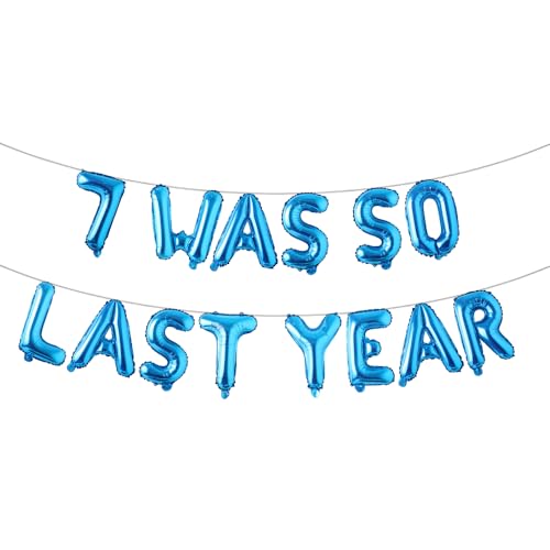 Mehrfarbiges Ballonbanner zum 8. Geburtstag, Party-Dekoration, Zubehör und Gastgeschenke, Dekoration zum 8. Hochzeitstag (7 war so letztes Jahr) Blau von RUIANSI