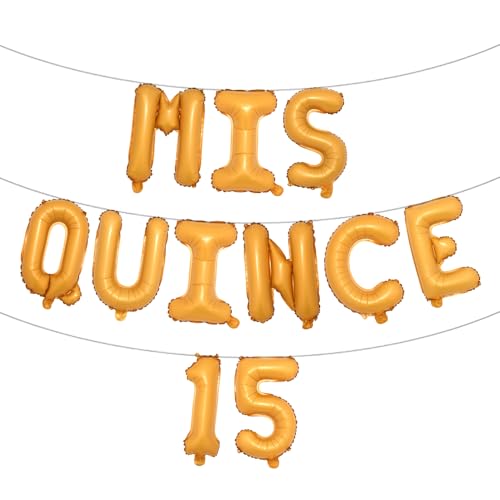 Mis Quitte 15 Ballon-Set, Mädchen 15. Geburtstag, Krone, Motto-Party-Dekoration für Quinceanera-Geburtstagsparty-Dekorationen (Mis Quitte 15, Orange) von RUIANSI