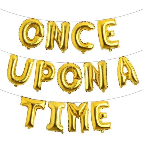 Once Upon A Time Geburtstagsdekoration, Ballon, Banner, Krone, Luftballons, Prinzessin, 1. Geburtstag, Dekorationen für Mädchen, Märchenprinzessin, 1. Jahr, Party, Gold von RUIANSI