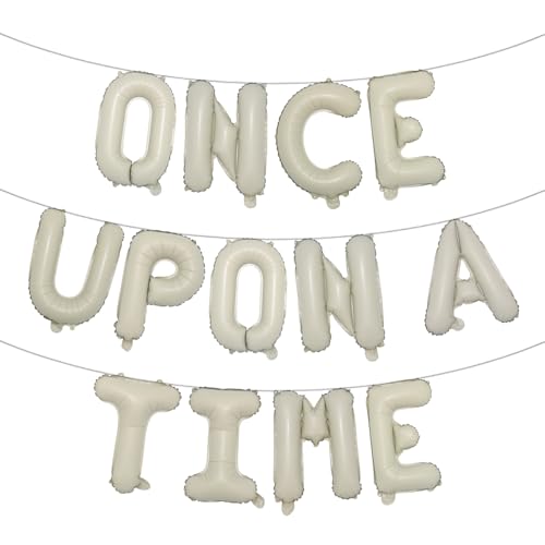 Once Upon A Time Geburtstagsdekoration, Ballon-Banner, Krone, Luftballons, Prinzessin, 1. Geburtstag, Dekorationen für Mädchen, Märchenprinzessin, 1. Jahr, Party (Once Upon A Time), cremefarben von RUIANSI