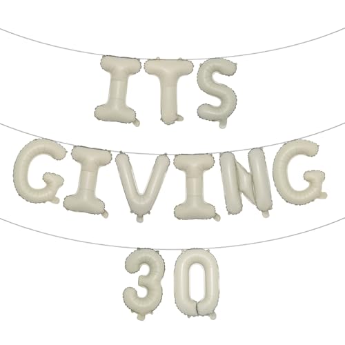 Partydekoration zum 30. Geburtstag für Sie oder Ihn, Dekorationsset, "Its Giving 30 Ballon-Banner zum 30. Geburtstag, lustiges Partyzubehör zum 30. Geburtstag, für Männer und Frauen (ITS GIVING 30 von RUIANSI