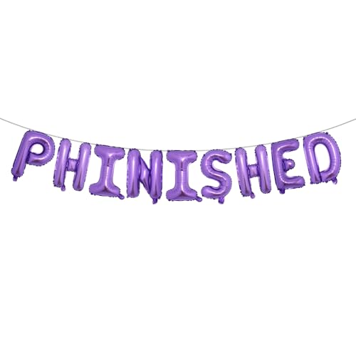 Phinished Luftballons, Ph.inished. Finished I'm Phinally Done Graduation Party Dekorationen für Doktorgraden und Überlebende, Klasse 2025 Congrats Doctor Party Supplies, PhD Geschenk (PHINISHED Purple Phinished Luftballons, Ph.inished. Finished I'm Phinally Done Graduation Party Dekorationen für Doktorgraden und Überlebende, Klasse 2025 Congrats Doctor Party Supplies, PhD Geschenk (PHINISHED Purple von RUIANSI