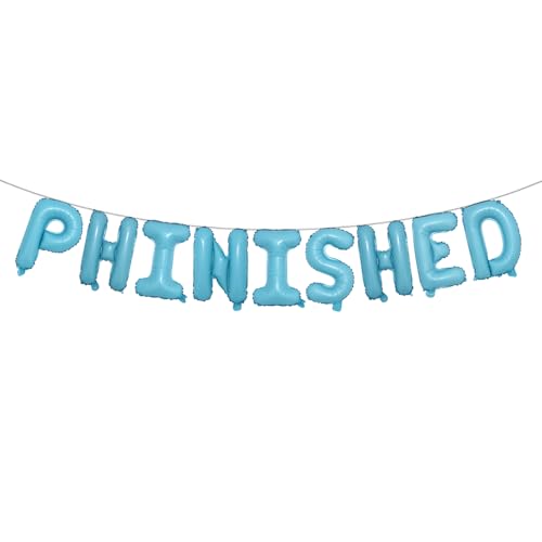 Phinished Luftballons, Ph.inished. Finished I'm Phinally Done Graduation Party Dekorationen für Doktorgraden und Überlebende, Klasse 2025 Congrats Doctor Party Supplies, PhD Geschenk (PHINISHED von RUIANSI