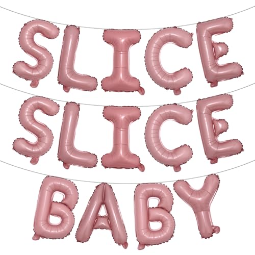 Slice Slice Baby Luftballons Slice Slice Baby Dekoration Slice Slice Baby Shower Dekoration Pizza Party Dekoration Pizza Geburtstag Dekoration (SLICE SLICE SLICE BABY Pink) von RUIANSI