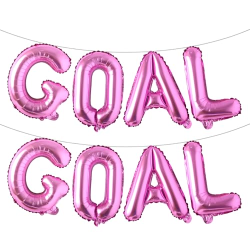 Tor-Banner Fußball-Ballons – Fußball-Sport-Match-Banner, Folienballon-Dekoration, Partylieferant (Ziel, Rosarot) von RUIANSI