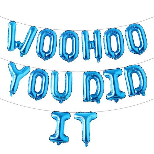 Woohoo You Did It Ballon-Banner, Aufschrift "We are So Proud Of You", Congrats Grad 2025, 2025, Abschlussfeier, Party-Dekorationen (Woohoo You Did It), Blau von RUIANSI