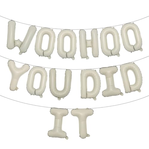 Woohoo You Did It Ballon-Banner, Aufschrift "We are So Proud Of You", Congrats Grad 2025, 2025, Abschlussfeier, Party-Dekorationen (Woohoo You Did It), cremefarben von RUIANSI