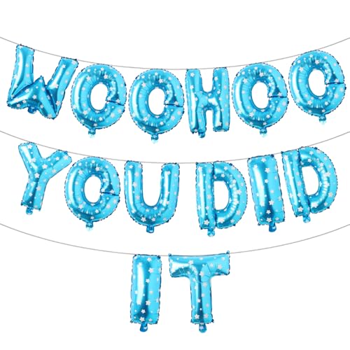 Woohoo You Did It Ballon-Banner, "We are So Proud Of You", Congrats Grad 2025, 2025, Abschlussfeier, Party-Dekorationen (Woohoo You Did It), blauer Stern von RUIANSI