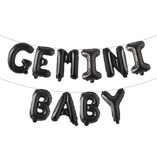Zwillings-Banner für Babys, 12 Sternzeichen, Zwillinge, Geburtstag, Babyparty, Party-Dekoration, mehrfarbig (GEMINI BABY schwarz) von RUIANSI