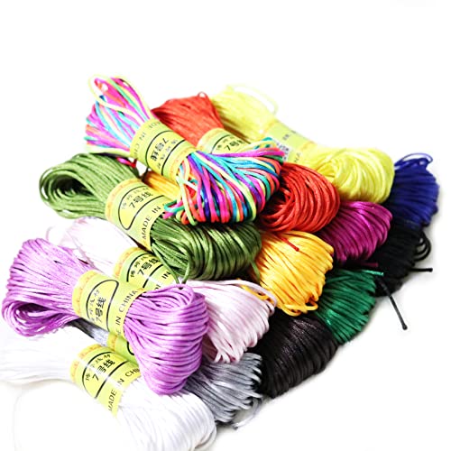 280m Rattail Seide Satin Schnur 14 Colours Satinkordel Rattail Satin Nylon Trim Cord FreudschaftsbäNder Halsketten Haarschmuck SatinschnüRe (20mx1,5mm) von RUIBAVYA