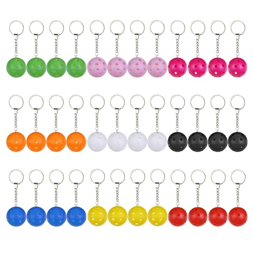 RUIFUU Pickleball-Schlüsselanhänger, Mini-Pickleball-Bälle, Geschenke für Pickleball-Liebhaber, Pickleball-Partyzubehör, Ornament für Gepäckanhänger, Sporttasche, 36 Stück von RUIFUU